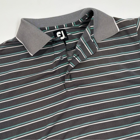 FootJoy Other - Footjoy‎ Men’s Blue/Gray Striped Medium Short Sleeve Polo